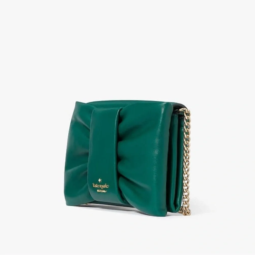 Kate Spade Green Crossbody Bag with Gold Chain